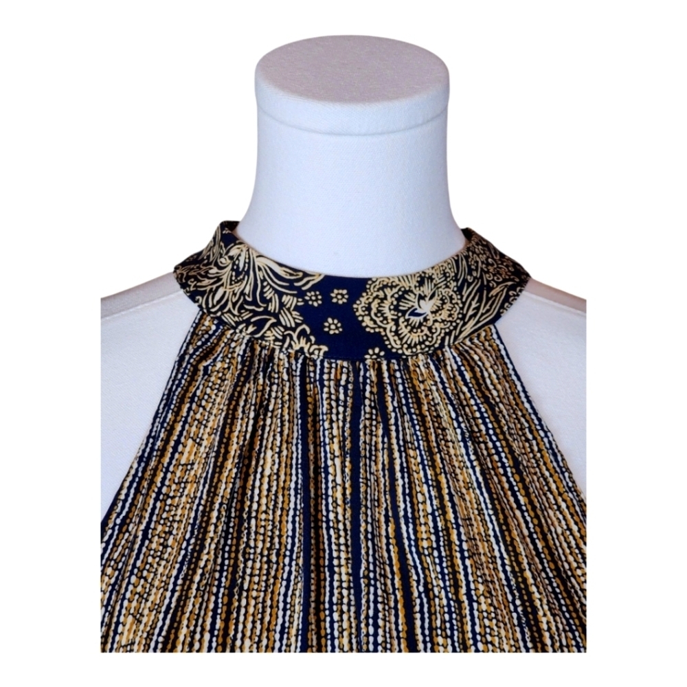 Liverpool Striped Halter Top S Bohemian Chic High Neck Tie Back Sleeveless NWT - Picture 2 of 9